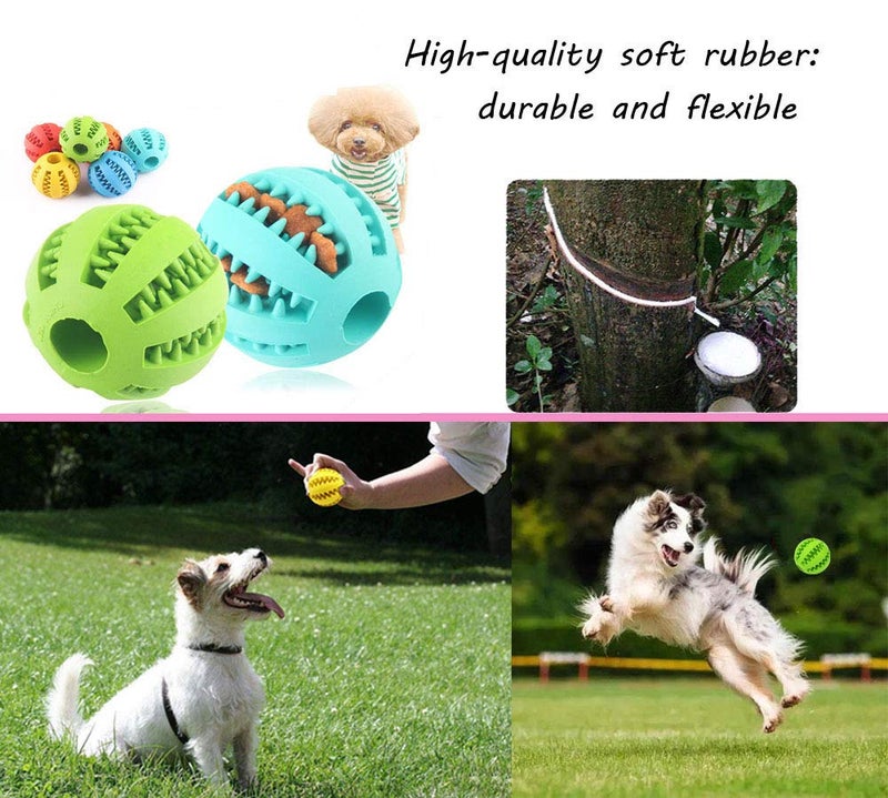 Sunglow 2 Pack Dog Toy Ballï¼ŒNontoxic Bite Resistant Teething Toys Balls for Small/Medium/Large Dog and Puppy Cat, Dog Pet Food Treat Feeder Chew Tooth Cleaning Ball Exercise Game IQ Training - Image 4